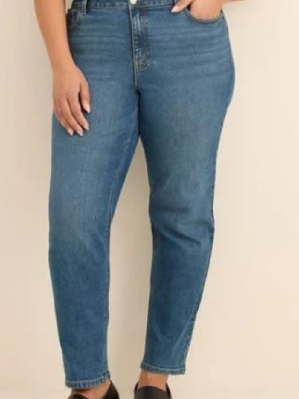 pennigtons - Dark Wash Classic-Fit Straight-Leg Jeans - d/C JEANS - size 16